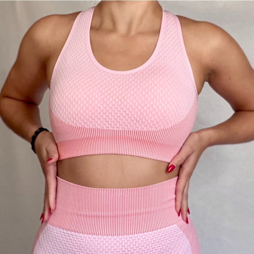 Pink Fitness Sports yoga bra